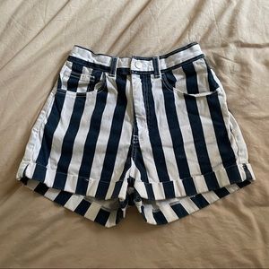 OG American Apparel Navy Blue/White Striped Shorts